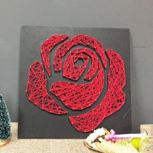 Rose yarn painting creative manual DIY production material package personalized nail wool winding painting decorative painting