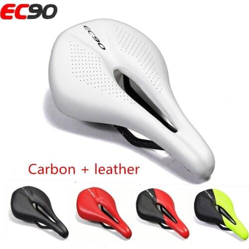 Carbon + leather self saddle mountain bike road bike mountain bike seat competition leisure saddle PU breathable soft seat