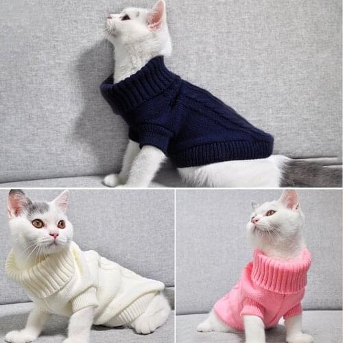 Cat Sweater Winter Warm Cotton Cat Clothes Knit Puppy Sweater Kitten Cloth Cat Vest For Small Cats Dogs Chihuahua Pet Products