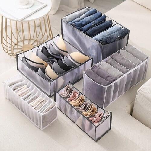 Clothes Compartment Storage Box Closet Jeans Leggings T-shirt Storage Drawer Foldable Underwear Bras Panties Socks Organizer