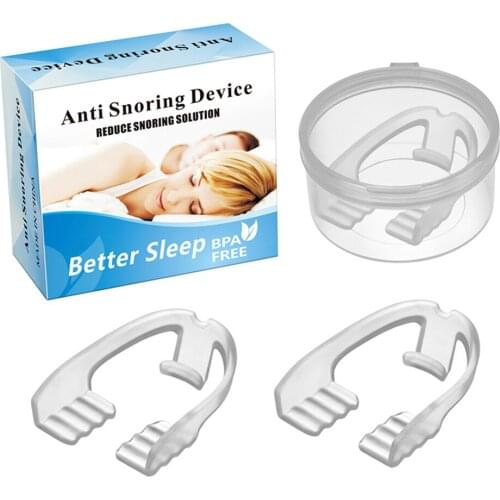 Anti Snore Mouth Guards for Teeth Grinding D ental Night Protector for Bruxism Clenching Snoring Sleep Aid Mouth Tray with Box