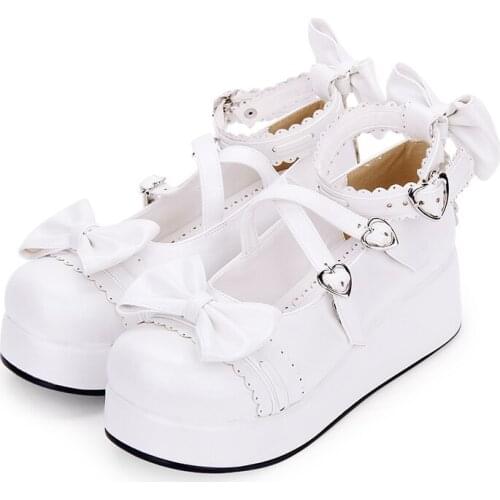 Angelic imprint woman mori girl lolita cosplay shoes lady high heels wedges Pumps women princess dress party shos Size35-46 8018