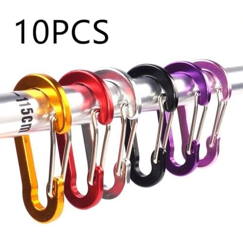 10pcs Booms Fishing CC1 Aluminum Alloy Carabiner Keychain Outdoor Camping Climbing Snap Clip Lock Buckle Hook Fishing Tool