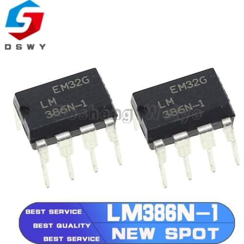 10PCS LM386N DIP8 LM386 DIP LM386N-1 LM386-1 New and Original IC