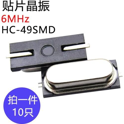10pcs/lot 6MHz SMD crystal oscillator HC-49SMD Quartz crystal passive crystal resonator clock frequency component