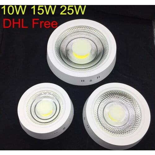 10pcs/lot,DHL Free,10W 15W 25W LED Surface Mounted Ceiling Light LED Down Light Panel Light with driver AC85-265V Indoor light