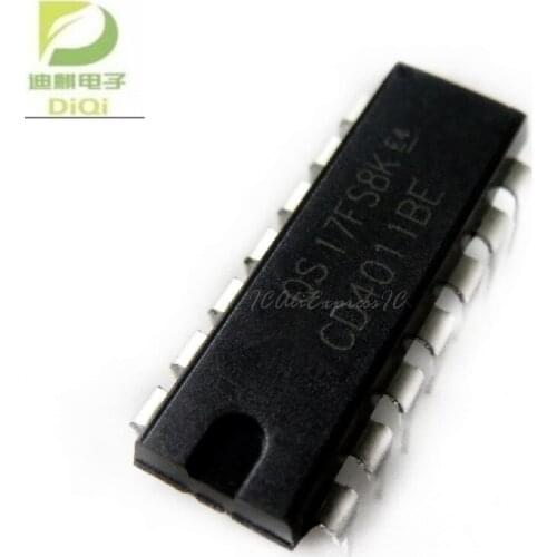 10pcs/lot CD4011BE DIP14 CD4011 DIP 4011BE DIP-14 new and original IC In Stock