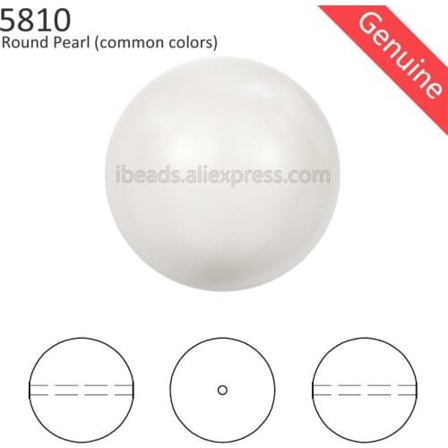 100% Original Crystal from Swarovski 5810 round pearl bead with full drilled hole beading for DIY bracelet jewelry make fitting