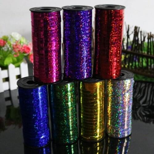 100 Yards 5mm Color Plastic Ribbon Balloon Tie Cake Rope Gift Wrapping Party Home Wedding Decoration DIY Material 6 Pcs