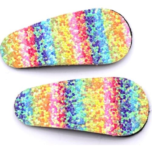 2Pcs/Lot Girls Bobby Pins 6cm Gradient Color Rainbow Hairpins Oval Triangle Hair Clips Children Shiny Hairpins Hair Accessories