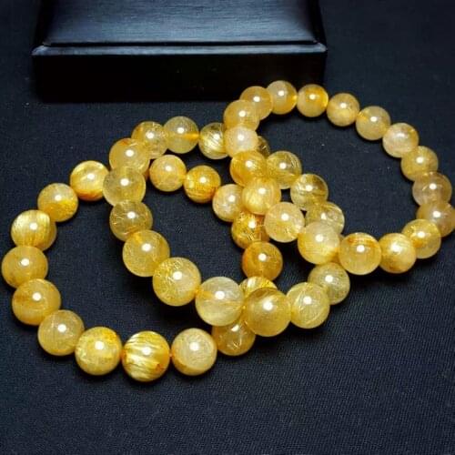 2020 Golden hair crystal bracelet natural stone bracelet DIY jewelry for woman for gift Crystal healing stone Lucky hairstone