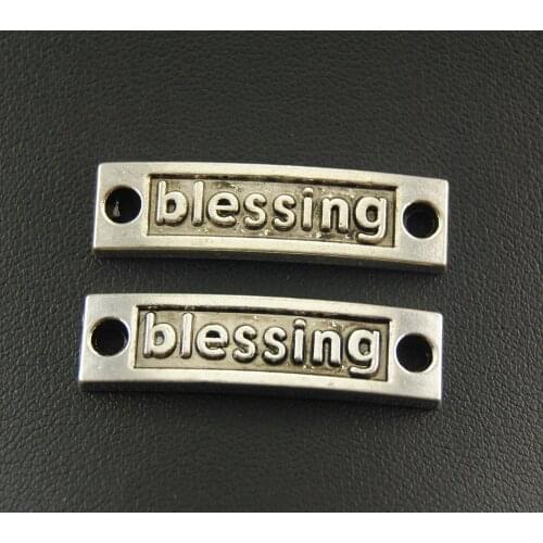 5pcs Silver Color Letter Blessing Inspiration Blessing Wish Metal Charms For DIY Handmade Jewelry A482