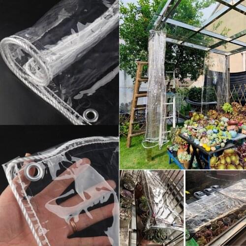 99.99% Transparent PVC Tarpaulin Balcony Windows Rainproof Cloth Pet House Shading Net Tarpaulin Balcony Succulent Plants Cover