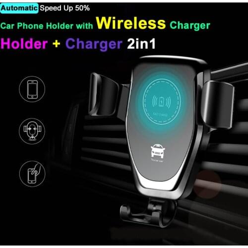 QC3.0 Qi Car Wireless Charger For iPhone X XR Xs Max Samsung S10 S9 Intelligent Fast Wirless Charging Car Phone Holder