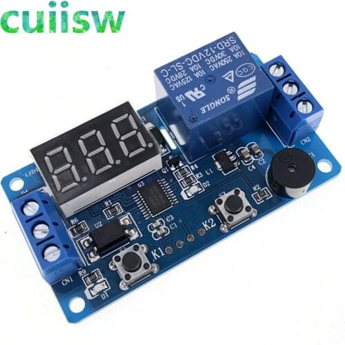 DC 12V LED Digital Time Delay Relay Module Timer Relay Time Control Switch Trigger Timing Board PLC Automation Car Buzzer