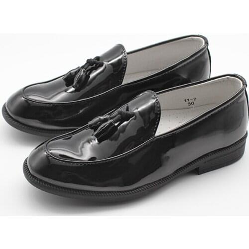 Kids Boys Shoes Boys Slip On Formal Patent Faux Leather Loafers Boys Dress Shoes Tassel Wedding Shoes