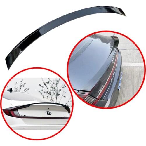 For Hyundai Sonata DN8 VIII 2020 2021 4-Door Sedan Carbon Fiber Look ABS Spoiler Rear Wing Glossy Black Or White