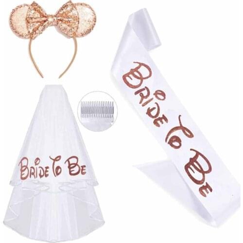 Bride to Be veil sash crown Bachelorette hen Party travel wedding engagement Bridal Shower decoration Gifts present Photo props