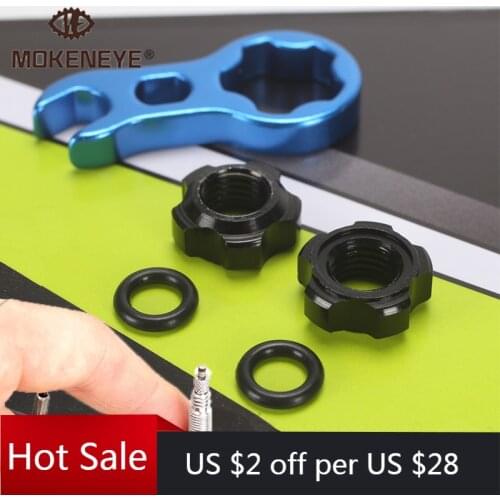 Bicycle Presta Valve Nut Tool Sets with Installation Wrench MTB Road Bike Valve Fixed Nut Washer France Tire Gas Air Nozzle Tire