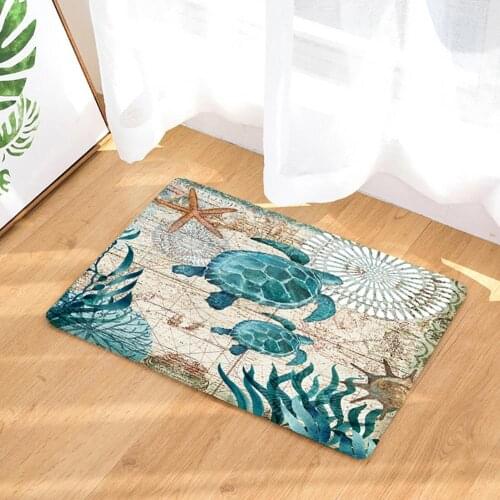 Turtle/Octopus/Sea Horse Printed Doormat Non-slip Floor Rug Carpet Home Decor Non Slip Floor Bath Mat Living Room Decoration