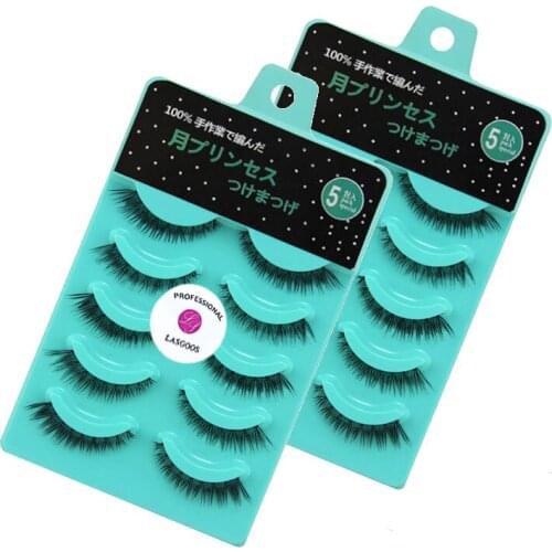 LASGOOS 10 Pairs/Lot Natural Looking False Eyelashes Short 8mm Thin Crisscross Daily Life Lashes Eye Makeup L-12