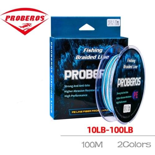 PRO BEROS 2021 NEW Fishing Line 100M 4 Strands Braided Fishing Line Multifilament PE Line 15 20 30 40 50 80 100LB