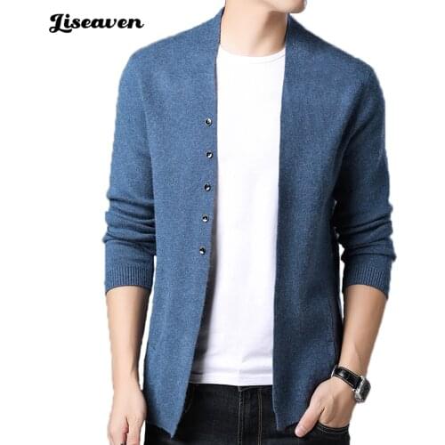 Liseaven Fashion Mens Cardigan Jackets Coats Streetwear Trend Windbreaker Autumn Overcoat Casual Sweater Jacket Men Clothing