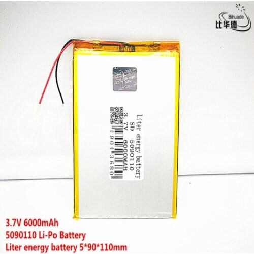 Liter energy battery 3.7V,6000mAH 5090110 (polymer lithium ion battery) Li-ion battery for tablet pc 8 inch 9 inch 10 inch