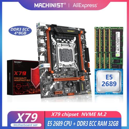 X79 desktop motherboard LGA 2011 set kit with Intel xeon E5 2689 processor and 32G(4*8)DDR3 ECC RAM mainboard x79 Z9-D7