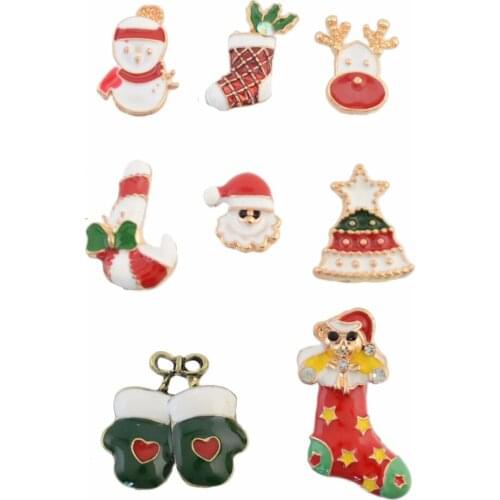 Christmas Cute Snowman Socks Santa Claus Enamel Brooch Pins for Women Girl Brooches Collar Clip Scarf Buckle Accessories Gift