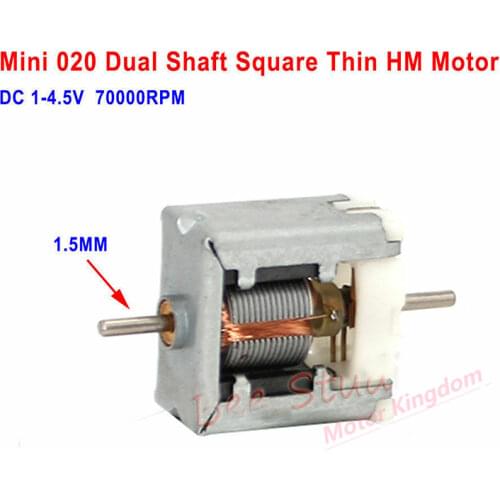 Mini Tiny 020 Square bare Micro DC Motor 1V-4.5V 3V 3.7V 58000RPM 1.5mm Dual Shaft Einge DIY Hobby Toy Model Test experiment