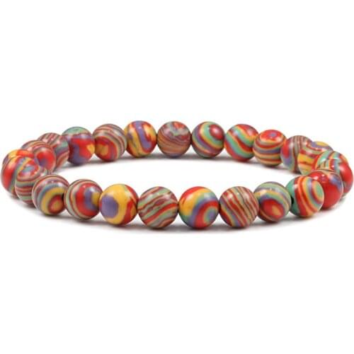 Fashion Natural Malachite Stone Bracelet Women Prayer Multicolor Beads Rope Chain Bracelets Bangles For Men Charm Energy Jewelry