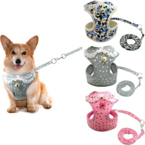 Cute Soft Breathable Air Nylon Mesh Puppy Dog Pet Cat Harness Leash Set For Small Puppy Dogs Chihuahua Yorkies Pug Dropshipping