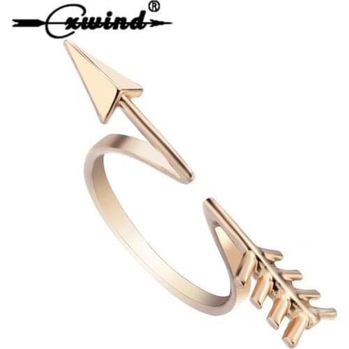 Cxwind New Triangle Arrow Ring Fashion Feather Rings for women Adjustable Engagement Wedding Gift Jewelry anillos