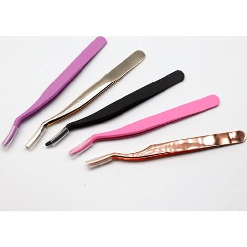 False Eyelash Tweezers False Eyelashes Applicator Eyelash Extension Curler Nipper Auxiliary Clamp Makeup Forceps Tools