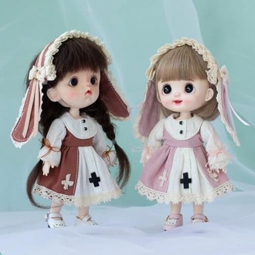 Ob11 baby clothes hair band + dress suit doll skirt dress for obitsu 11, molly, P9, GSC, PICCODO, 1/12BJD clothing accessories
