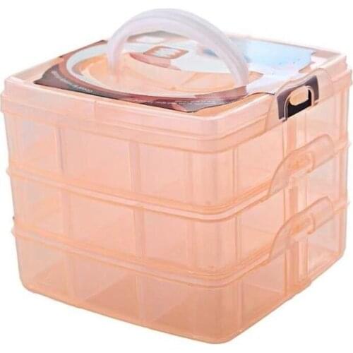 1pc Clear Jewelry Box Creative 3-layer Removable Plastic Storage Medicine Box Desktop Portable Jewelry Box Home Cosmetic Storage
