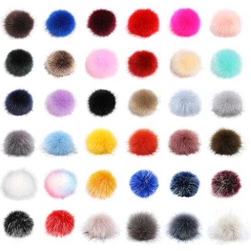 1 Piece Coloful 10/15cm Hairball Hat Ball Pompom Fake Fox Fur Hat Ball Pom Pom DIY Handmade Clothing Knitted Hat Accessories