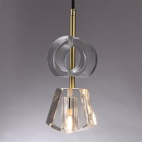 Modern Contracted Led Crystal Pendant Light For Living Room Coffee Shop Bedroom Nordic Creative Indoor Small Luminaire