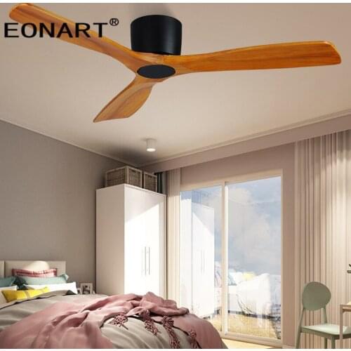 Modern Fashion Solid Wood Led Dc Black White Ceiling Fan Lamp With Remote Control Wooden White Fans For Home Ventilador De Techo