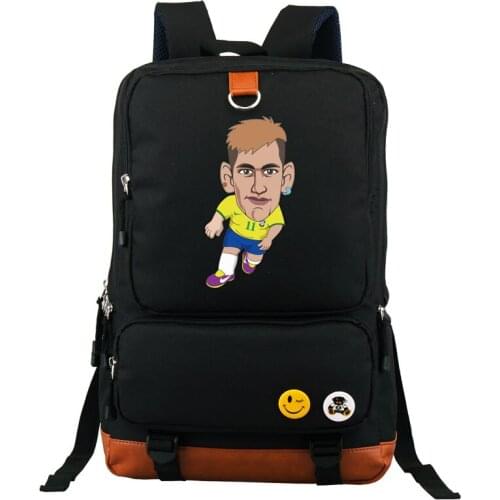 Neymar Football Noctilucent Children Backpacks Unisex Canvas Teenages Bagpack Cartoon Bag Students Travel School Bags Rucksack