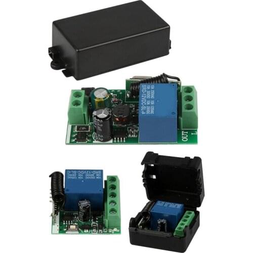 AU04 -2 Pcs Universal 433 MHz 1 Channel Remote Control Switch Mini Wireless Relay Receiver, DC 12V & AC 220V