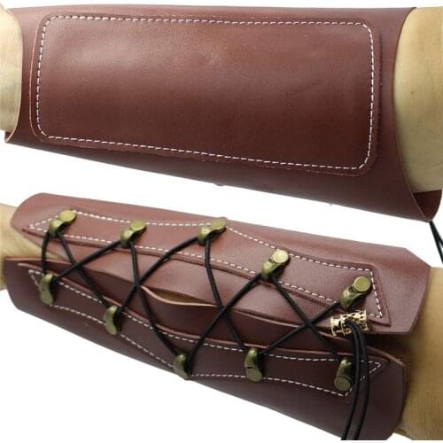 Protective Arm Guard Cow Leather Archery Recurve Bow Takedown Longbow Tradition American Hunting Back Hand Guard Safe Protector