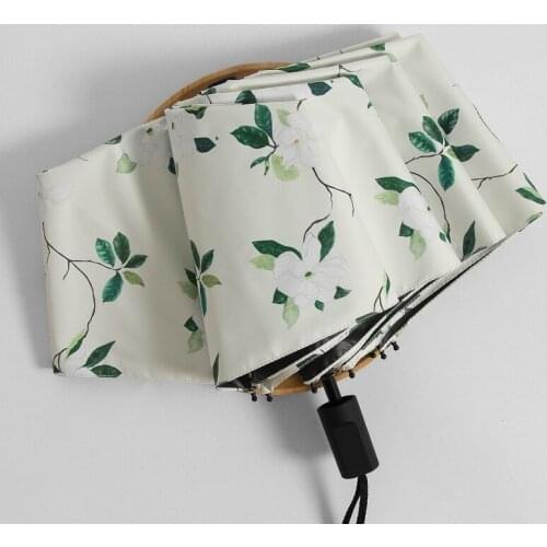 Fresh Beautiful Flowers Umbrella Fashion Plain Color Women Umbrellas Blossom Girl Sun Parasol Gift Strongly Rain Female Sun UV