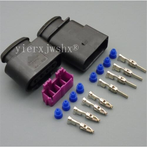 Yierxjwshx 4 pin Automotive connector 4B0973724 coil Extension adapter electrical wire plug 1J0973724 For AUDI for VW Skoda