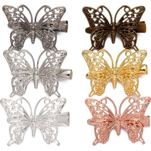 10pcs 35mm Metal Hollow Butterfly Hairpins Hair Clips Clamps Hair Accessories for Girls Teens Women