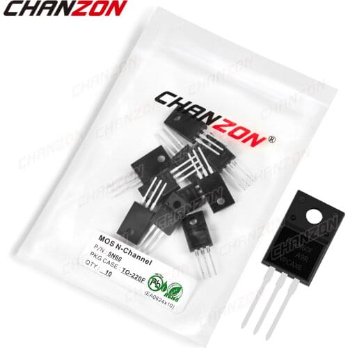 10pcs 5N60 TO-220F N-Channel Mosfet Bipolar Junction Transistor BJT SIC Mos Fets Triode Tube 5A 600V DIY Integrated Circuits