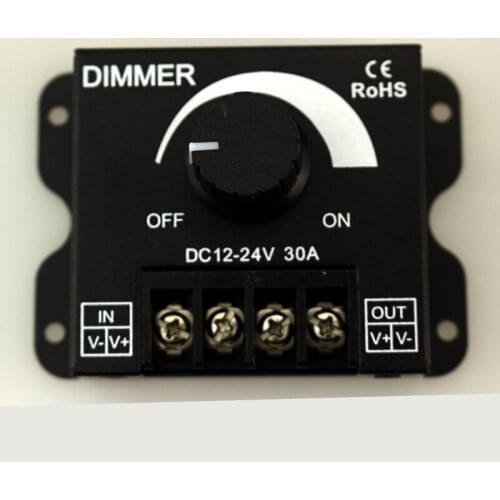 10pcs/lot DC 12V 24V 30A Balck LED Dimmer Switch Brightness Controller for single color 5050 3528 5630 led lamp strip light