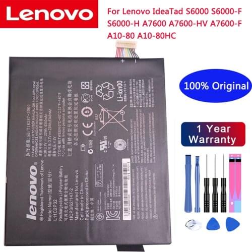 100% Original Battery 6340mAh L11C2P32 For Lenovo IdeaTad S6000 S6000-F S6000-H A7600 A7600-HV A7600-F A10-80 A10-80HC + Tools