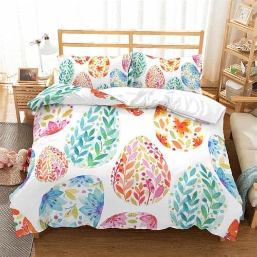 Luxury 3D Easter Eggs Print 2/3Pcs Kids Bedding Set Comfortable Duvet Cover PillowCase Home Textile Queen and King EU/US/AU Size